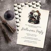 Vintage Skull Books Dark Academia Halloween Party