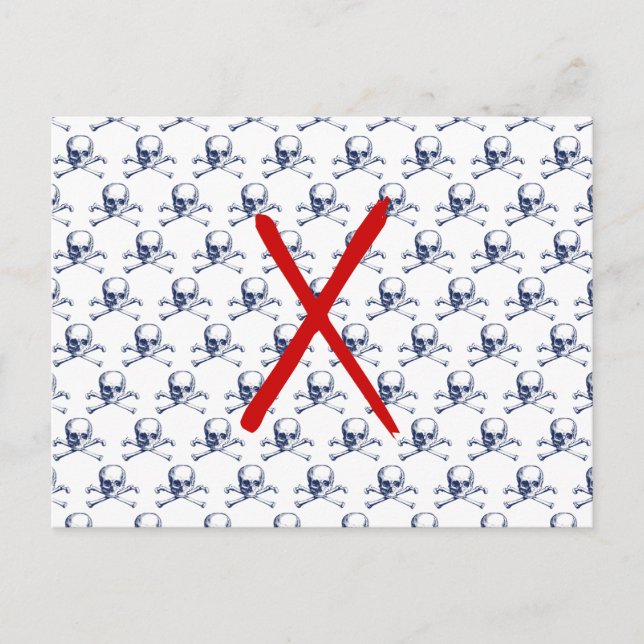 Vintage Skull & Crossbones Postcard (Front)