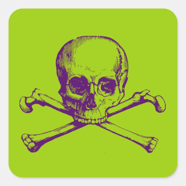 Vintage Skull & Crossbones Square Sticker (Front)
