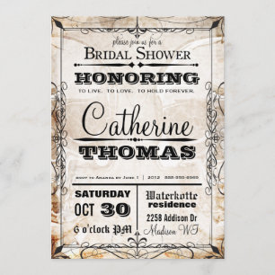 Vintage Skull & Flourishes Wedding Invitation