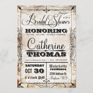 Vintage Skull & Flourishes Wedding Invitation