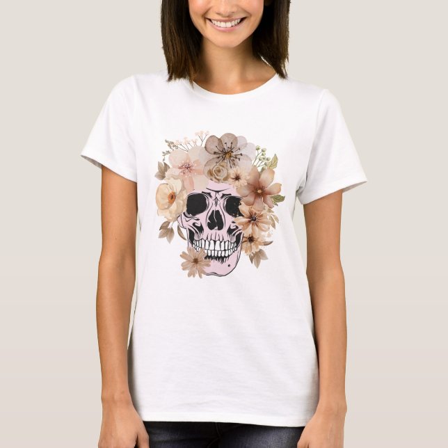 Vintage Skull & Flowers Women’s T-Shirt  (Front)