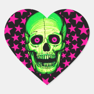 Vintage Skull Heart Sticker