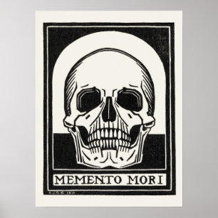 Vintage Skull Illustration by Julie De Graag Poster