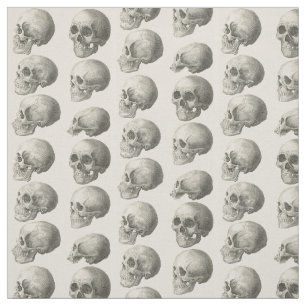 Vintage Skull Illustrations Fabric
