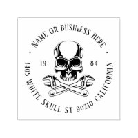 Vintage Skull Mechanic Name Return Address