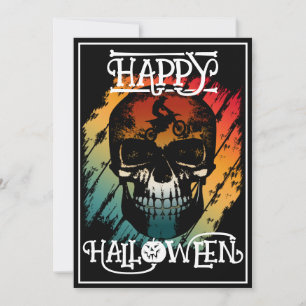 VINTAGE SKULL MOTORCYCLE HALLOWEEN EVENT INVITATION