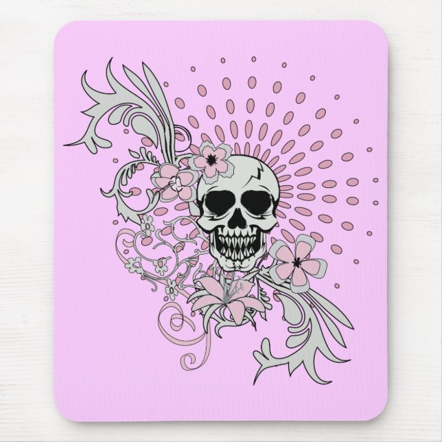 Vintage Skull Mouse Mat (Front)