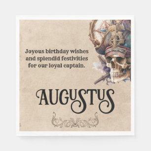 Vintage Skull Pirate Theme Napkin