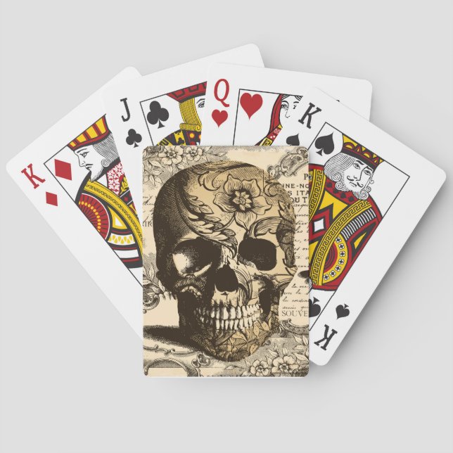 Vintage Skull Playing Cards (Back)