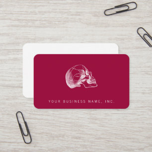 Vintage Skull Profile Illustration Business Card