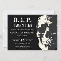 Vintage Skull Rip 20s Black 30th Birthday