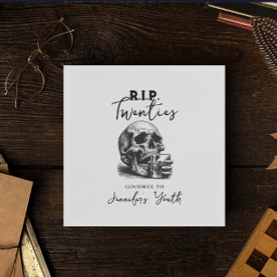 Vintage Skull RIP Twenties Whiskey Birthday Party  Napkin