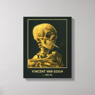 Vintage Skull Smoking – Unique Van Gogh Inspired  Canvas Print