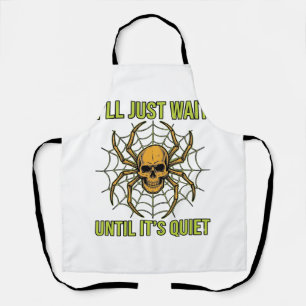 Vintage Skull Spider Funny Halloween T-Shirt Desig Apron