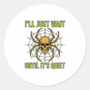 Vintage Skull Spider Funny Halloween T-Shirt Desig Classic Round Sticker