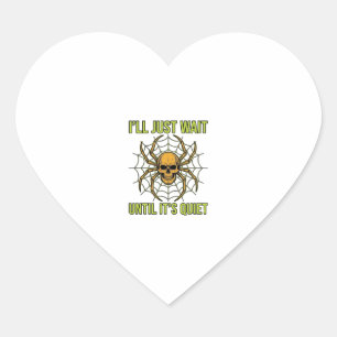 Vintage Skull Spider Funny Halloween T-Shirt Desig Heart Sticker