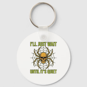 Vintage Skull Spider Funny Halloween T-Shirt Desig Key Ring