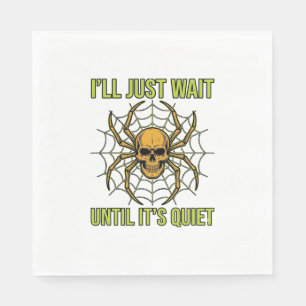 Vintage Skull Spider Funny Halloween T-Shirt Desig Napkin