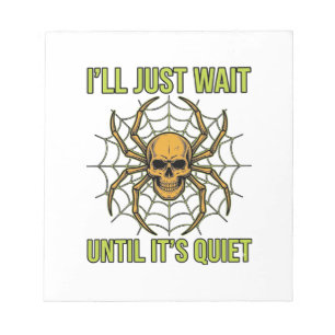 Vintage Skull Spider Funny Halloween T-Shirt Desig Notepad
