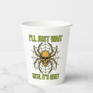 Vintage Skull Spider Funny Halloween T-Shirt Desig Paper Cups