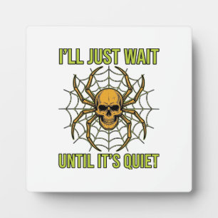 Vintage Skull Spider Funny Halloween T-Shirt Desig Plaque