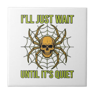 Vintage Skull Spider Funny Halloween T-Shirt Desig Tile