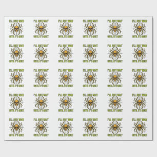 Vintage Skull Spider Funny Halloween T-Shirt Desig Wrapping Paper
