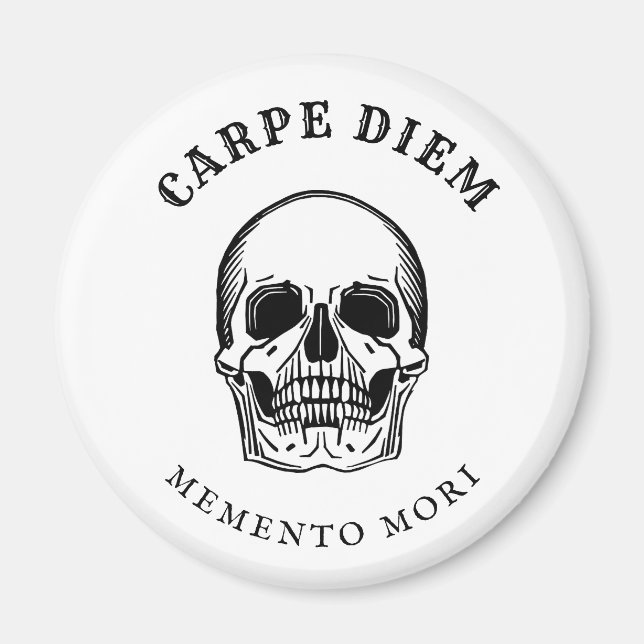 Vintage Skull Spooky Memento Mori Magnet (Front)