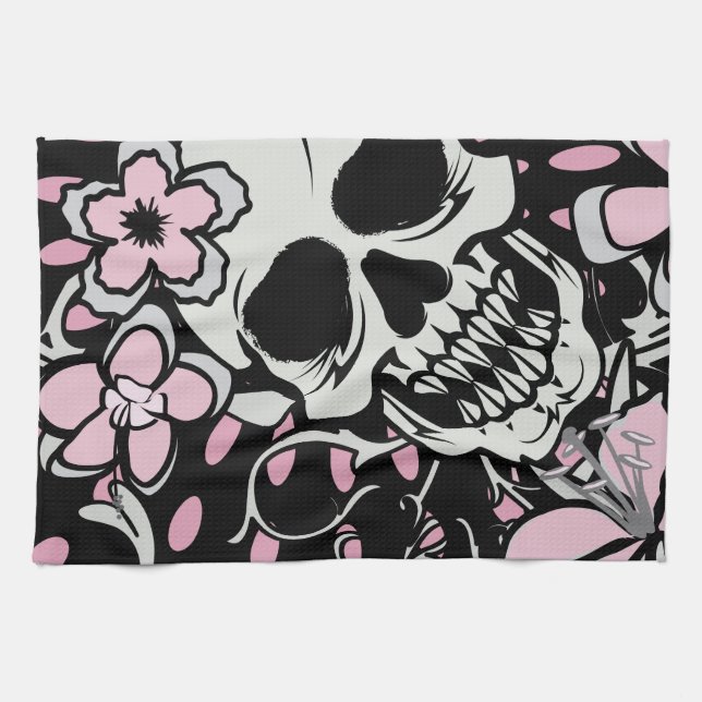 Vintage Skull Tea Towel (Horizontal)