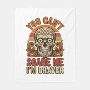 Vintage Skull You Can’t Scare Me Halloween Shirt D Fleece Blanket