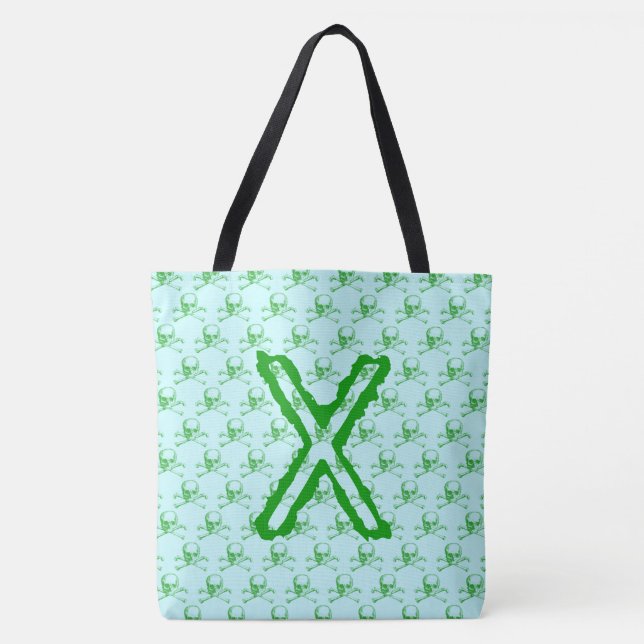 Vintage Skulls & Crossbones Tote Bag (Front)