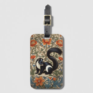 Vintage Skunk William Morris Inspired Luggage Tag