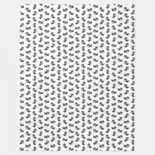 Vintage Skunks Pattern CUSTOM BACKGROUND COLOR Fleece Blanket
