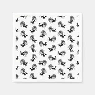 Vintage Skunks Pattern CUSTOM BACKGROUND COLOR Napkin
