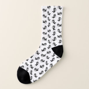 Vintage Skunks Pattern CUSTOM BACKGROUND COLOR Socks