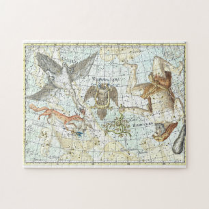 Vintage Sky Map Constellation of Hercules  Jigsaw Puzzle
