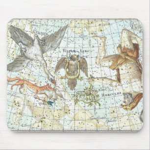 Vintage Sky Map Constellation of Hercules  Mouse Mat