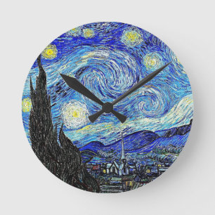 Vintage Sky Night Starry Night Round Clock