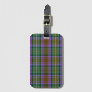 Vintage Skye Green Violet Earth Tartan Luggage Tag