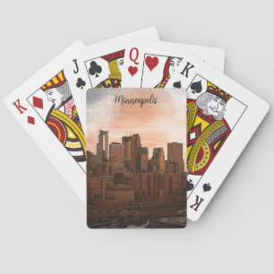 Vintage Skyline Minneapolis Minnesota  Playing Cards