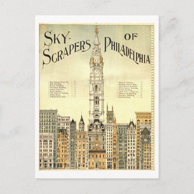 Vintage Skyscrapers of Philadelphia Postcard (Front)