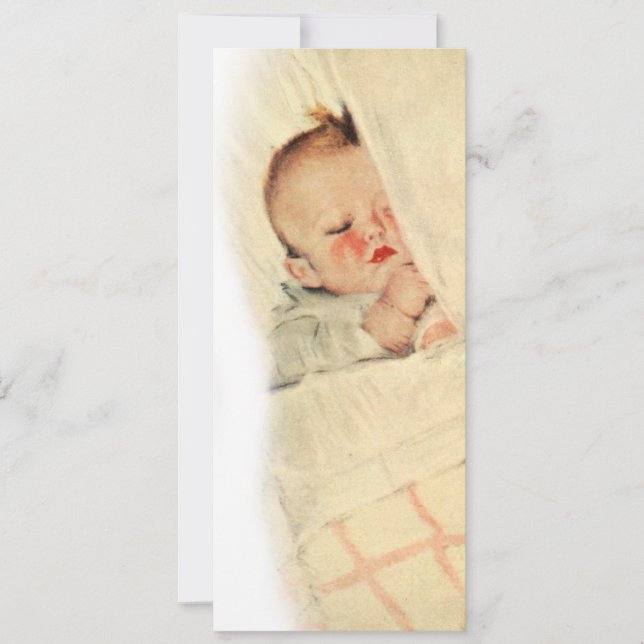 Vintage Sleeping Babe Baby Shower Invitations (Front)