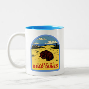 Vintage Sleeping Bear Dunes Michigan Two-Tone Coffee Mug