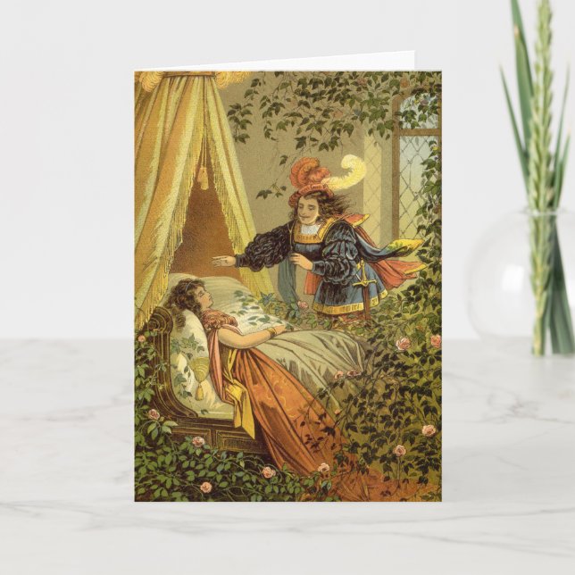Vintage Sleeping Beauty, Victorian Fairy Tales Card (Front)