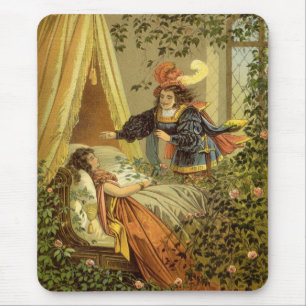 Vintage Sleeping Beauty, Victorian Fairy Tales Mouse Mat