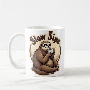 Vintage Sleepy Sloth Coffee Lover Cute Retro Shirt Mug