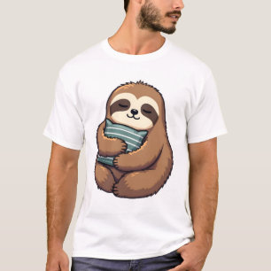 Vintage Sleepy Sloth Cosy Pillow Illustration 2 T-Shirt