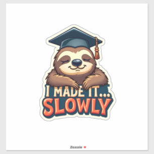Vintage Sleepy Sloth Graduation Cute Animal Design