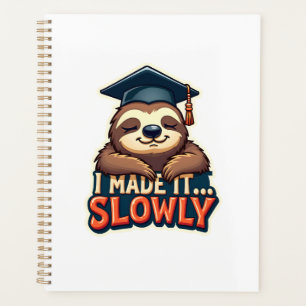 Vintage Sleepy Sloth Graduation Cute Animal Design Planner